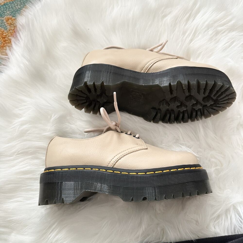 Dr. Martens 1461 II Pisa Leather Platform Shoes in Parchment Beige Size 6 - Picture 3 of 6